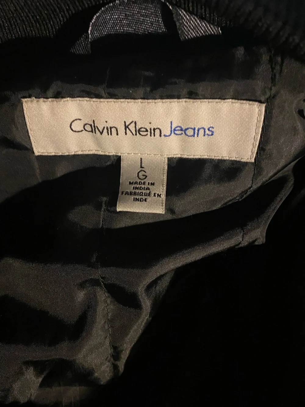 Calvin Klein Jeans Black Quilted Bomber Jacket